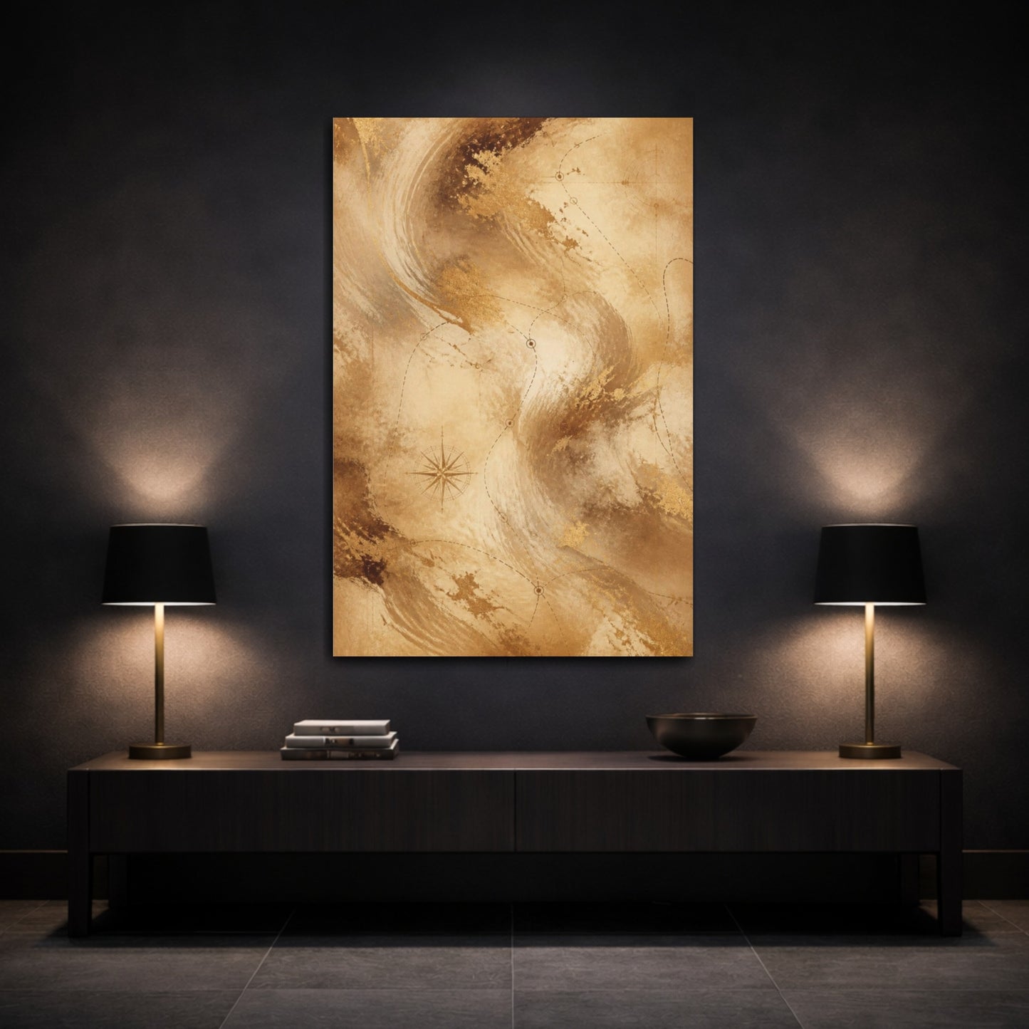 Mockup 3. Abstract Hidden Map shown as canvas print