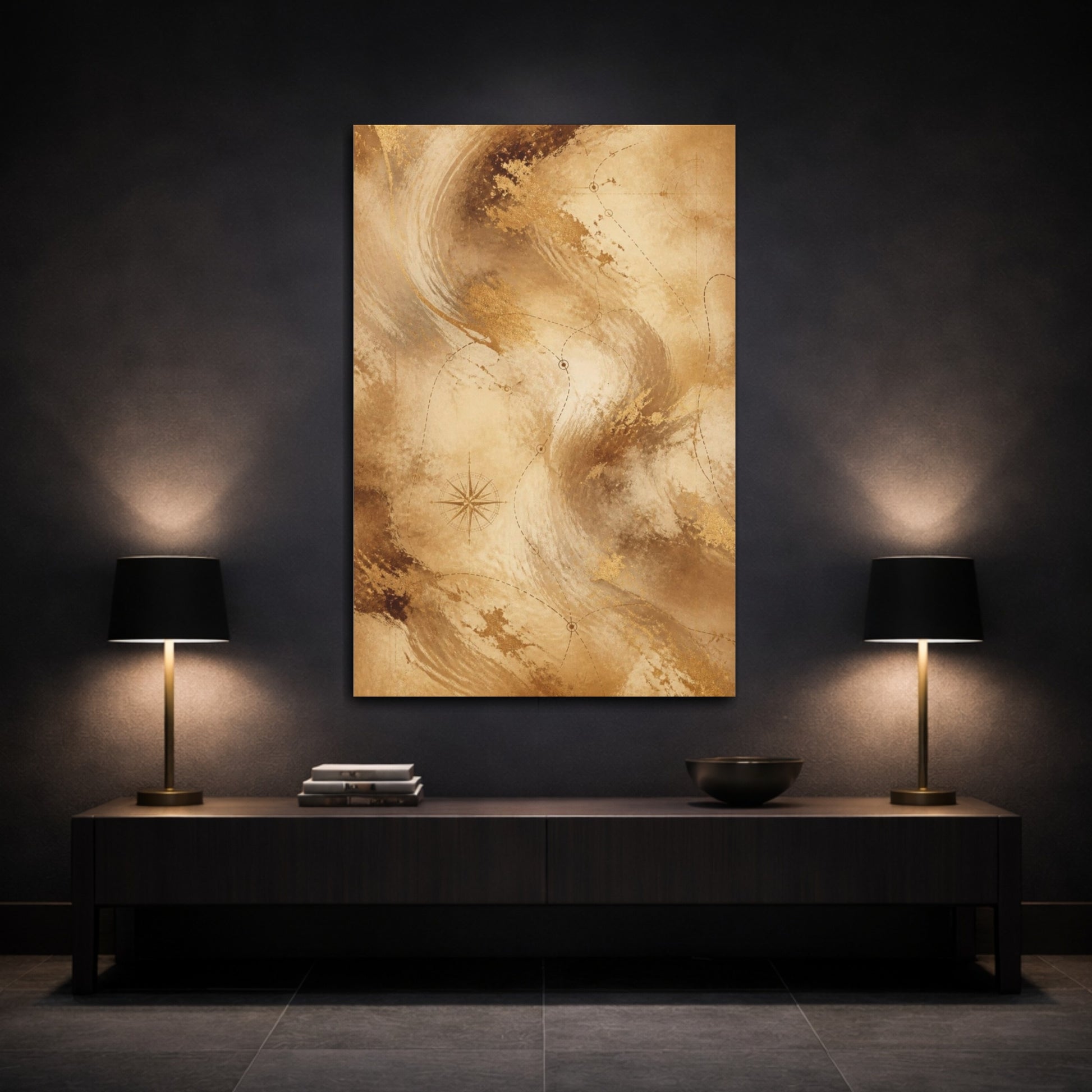 Mockup 3. Abstract Hidden Map shown as canvas print