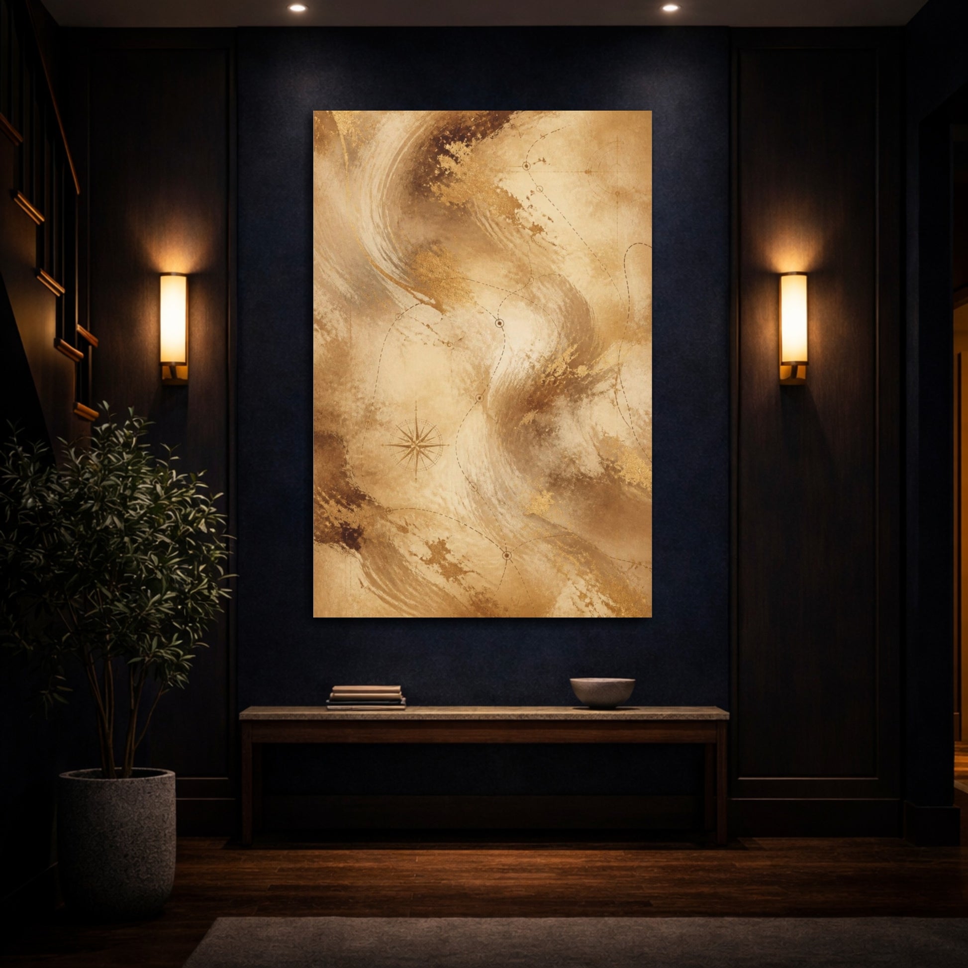 Mockup 4. Abstract Hidden Map shown as canvas print