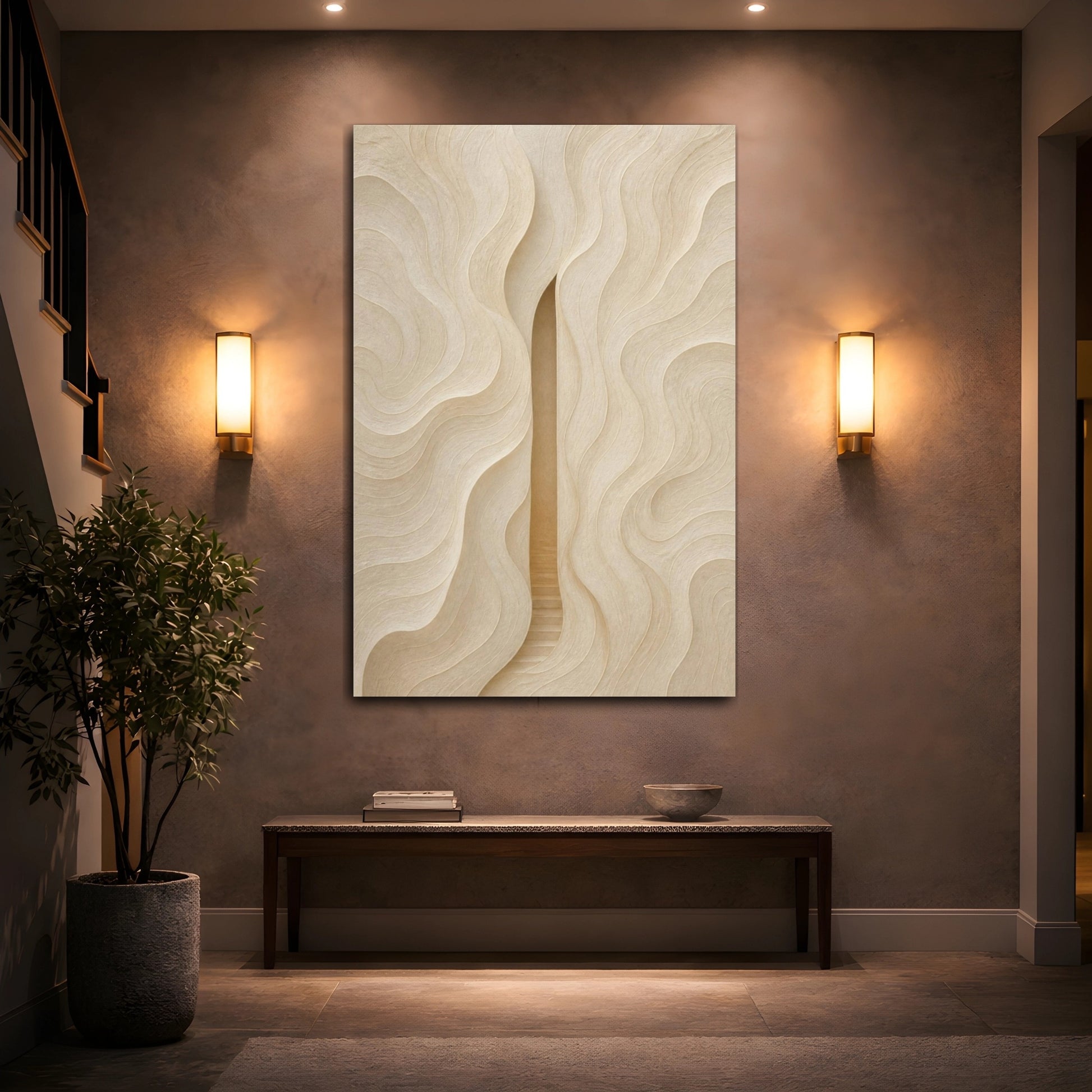 Mockup 2. Abstract Hidden Passage shown as canvas print