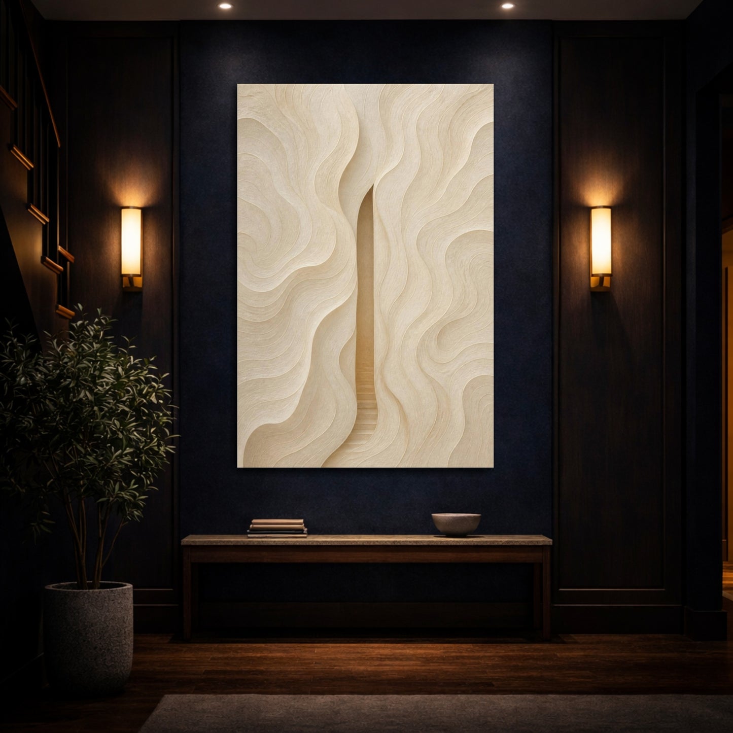 Mockup 4. Abstract Hidden Passage shown as canvas print