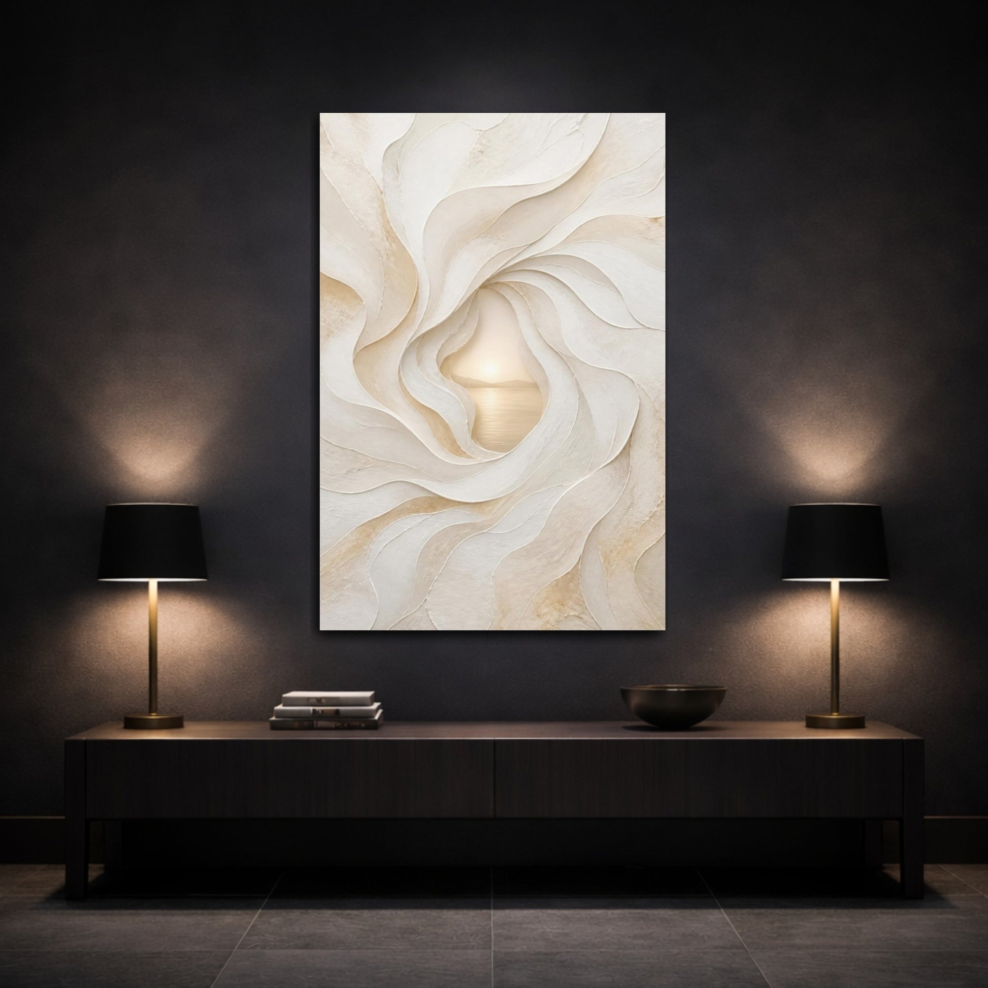Mockup 3. Abstract Hidden Portal shown as canvas print