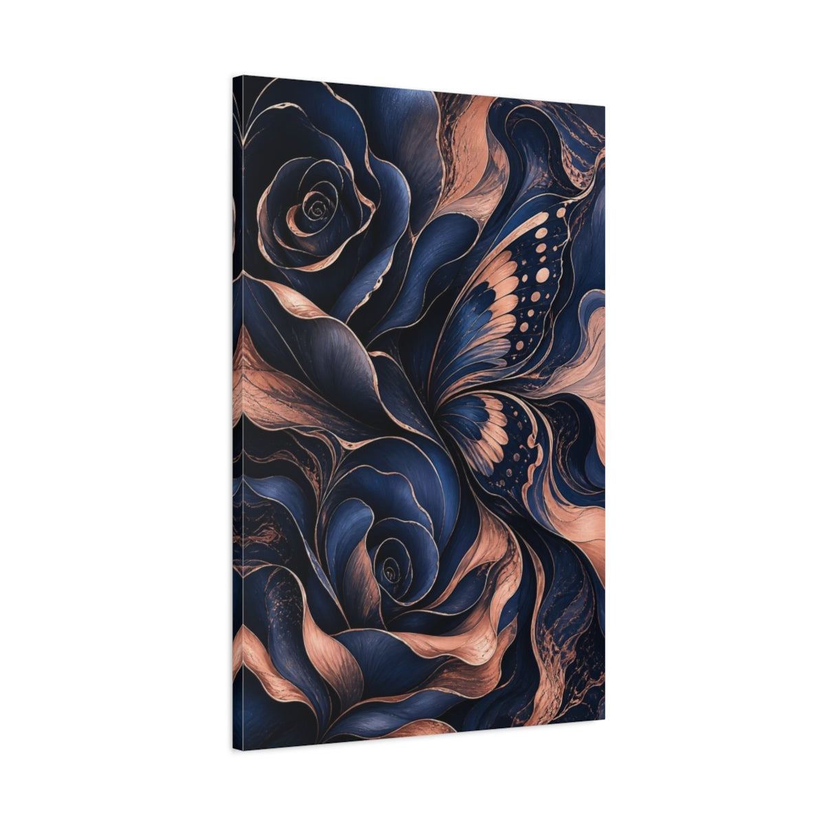 Main Mockup. Abstract Hidden Rose Wing shown as canvas print