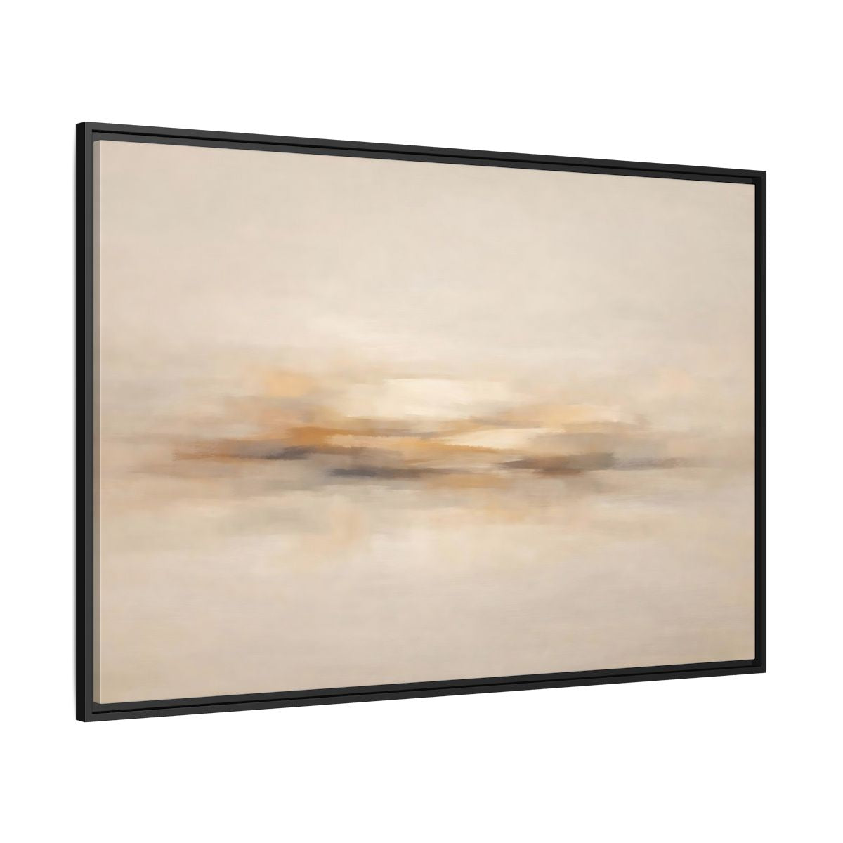 Side Mockup 12. Abstract Abstract Horizon Beige Abstract shown as stretched canvas wall art