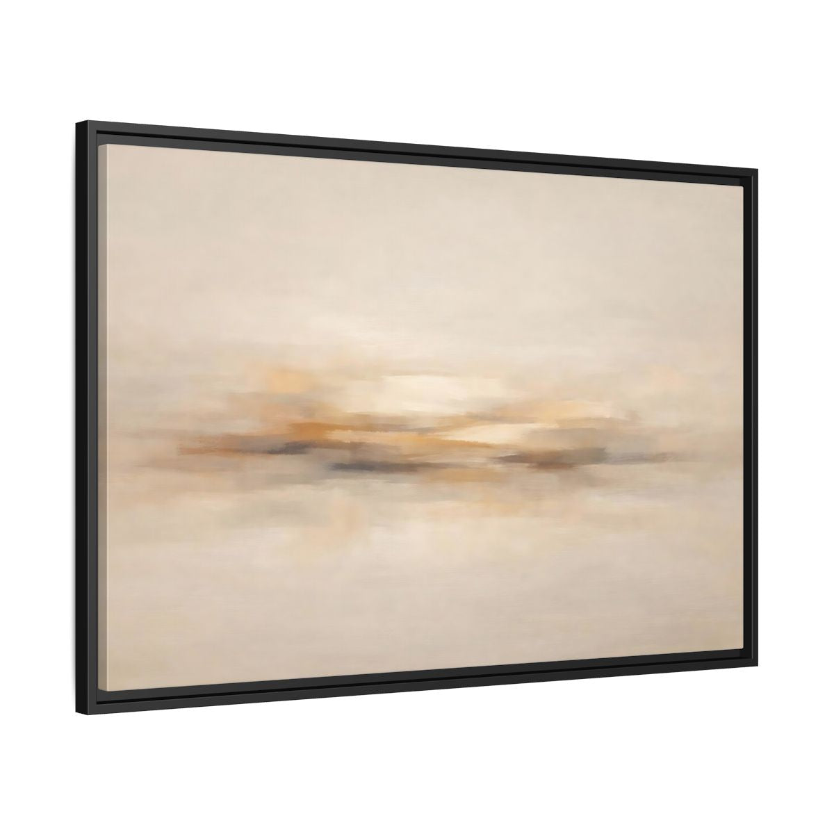 Side Mockup 13. Abstract Abstract Horizon Beige Abstract shown as stretched canvas wall art