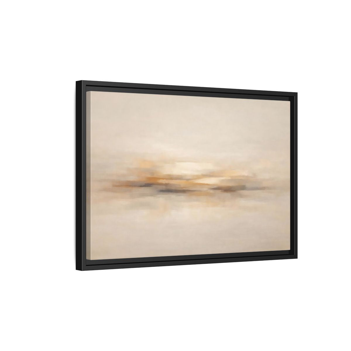 Side Mockup 3. Abstract Abstract Horizon Beige Abstract shown as stretched canvas wall art