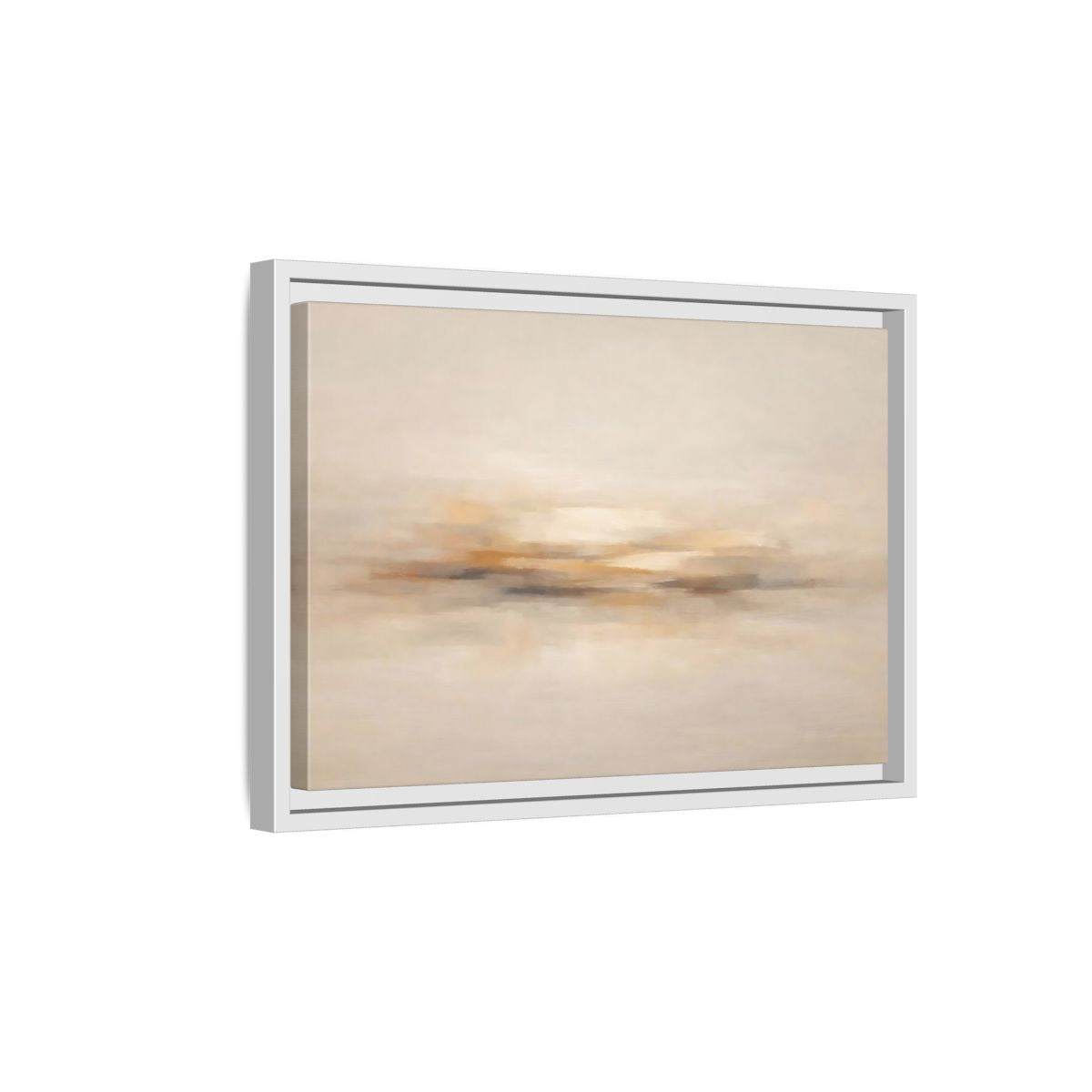 Side Mockup 4. Abstract Abstract Horizon Beige Abstract shown as stretched canvas wall art