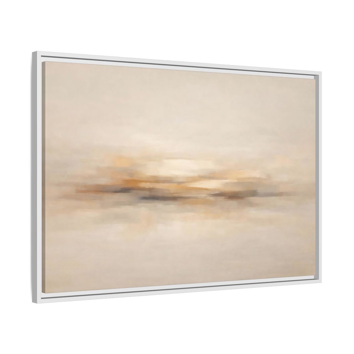 Side Mockup 8. Abstract Abstract Horizon Beige Abstract shown as stretched canvas wall art