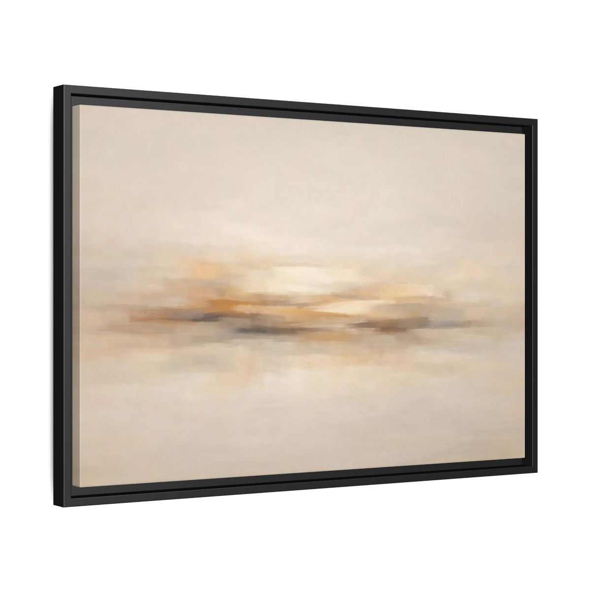 Side Mockup 14. Abstract Abstract Horizon Beige Abstract shown as stretched canvas wall art