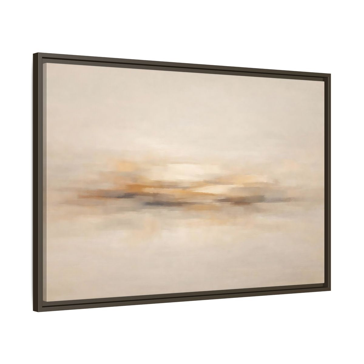 Side Mockup 9. Abstract Abstract Horizon Beige Abstract shown as stretched canvas wall art