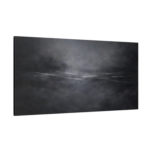 Main Mockup. Abstract Horizon Black And White shown as stretched canvas wall art