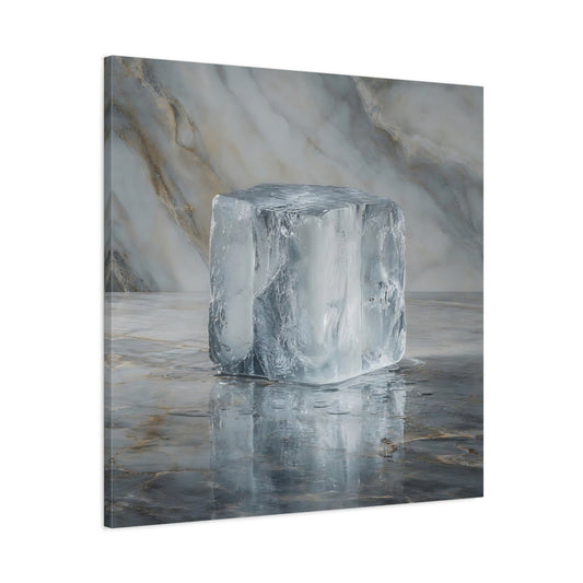 Main Mockup. Abstract Ice Block Ice Marble shown as stretched canvas wall art
