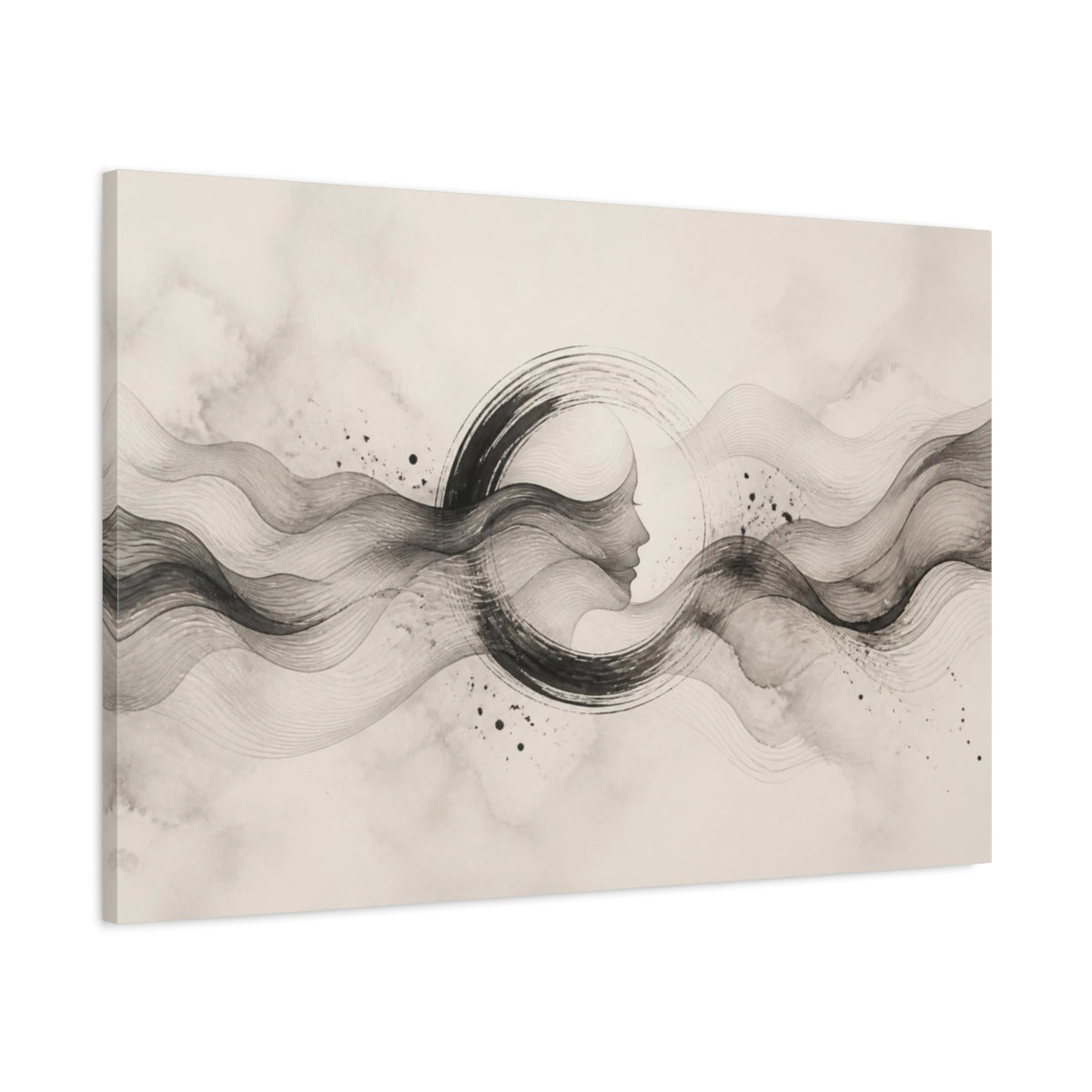 Main Mockup. Abstract Ink Profile shown as canvas print