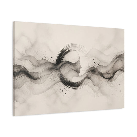 Main Mockup. Abstract Ink Profile shown as canvas print