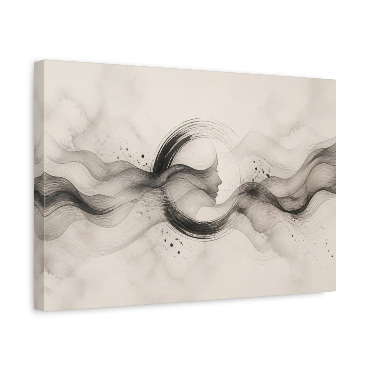 Side Mockup 4. Abstract Ink Profile shown as canvas print