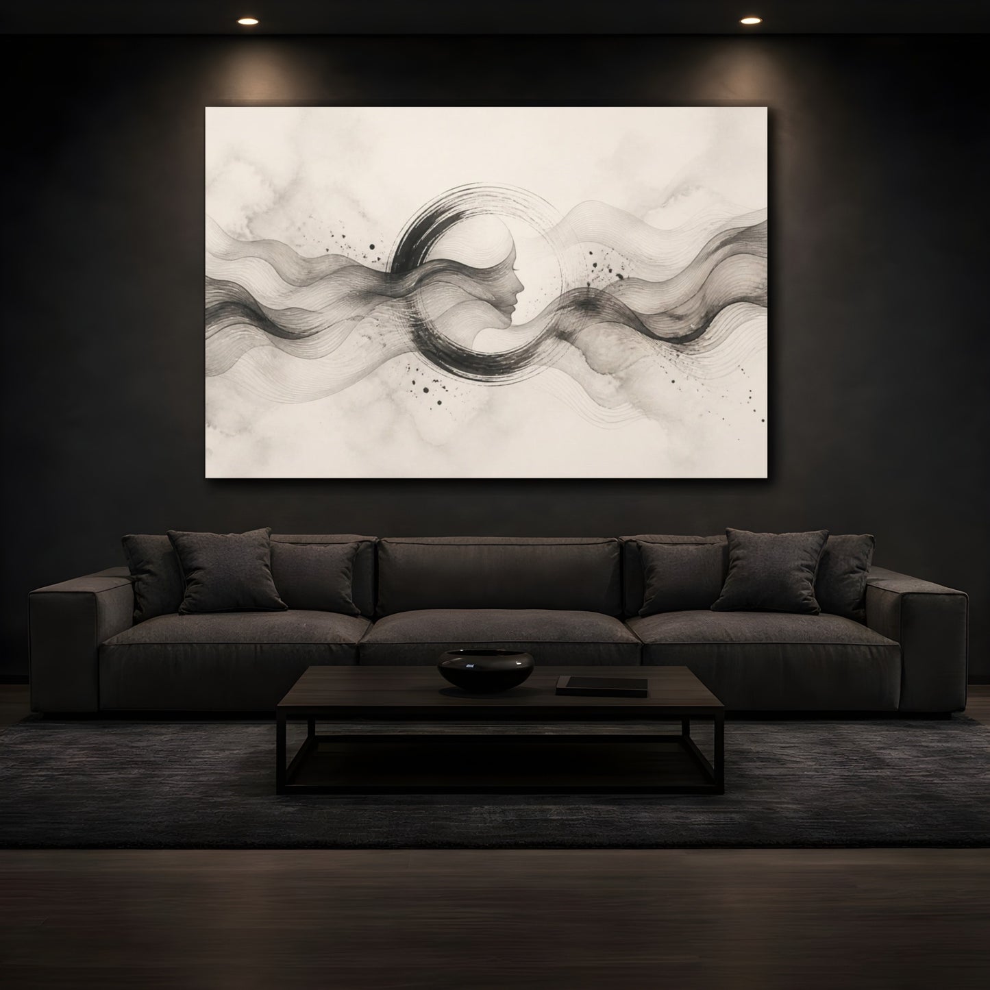 Mockup 3. Abstract Ink Profile shown as canvas print