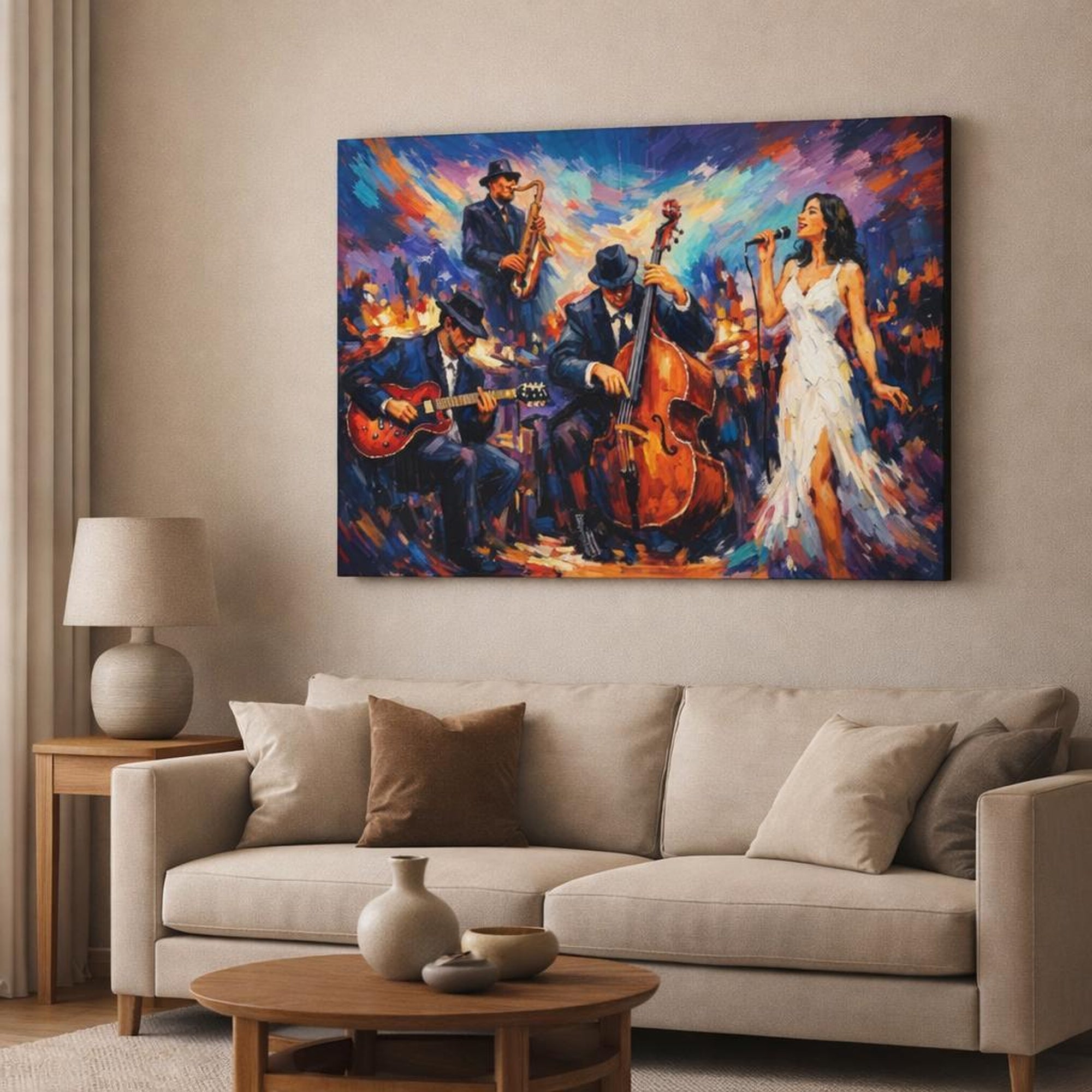 Abstract Jazz Band Canvas Wall Art Print - YesArtYes