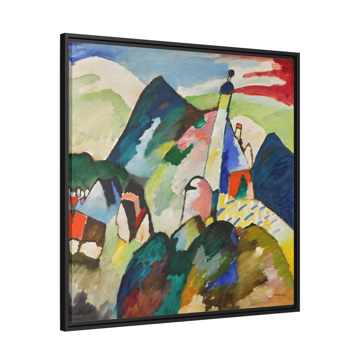 Abstract Kandinsky Murnau with Church Canvas Wall Art Print