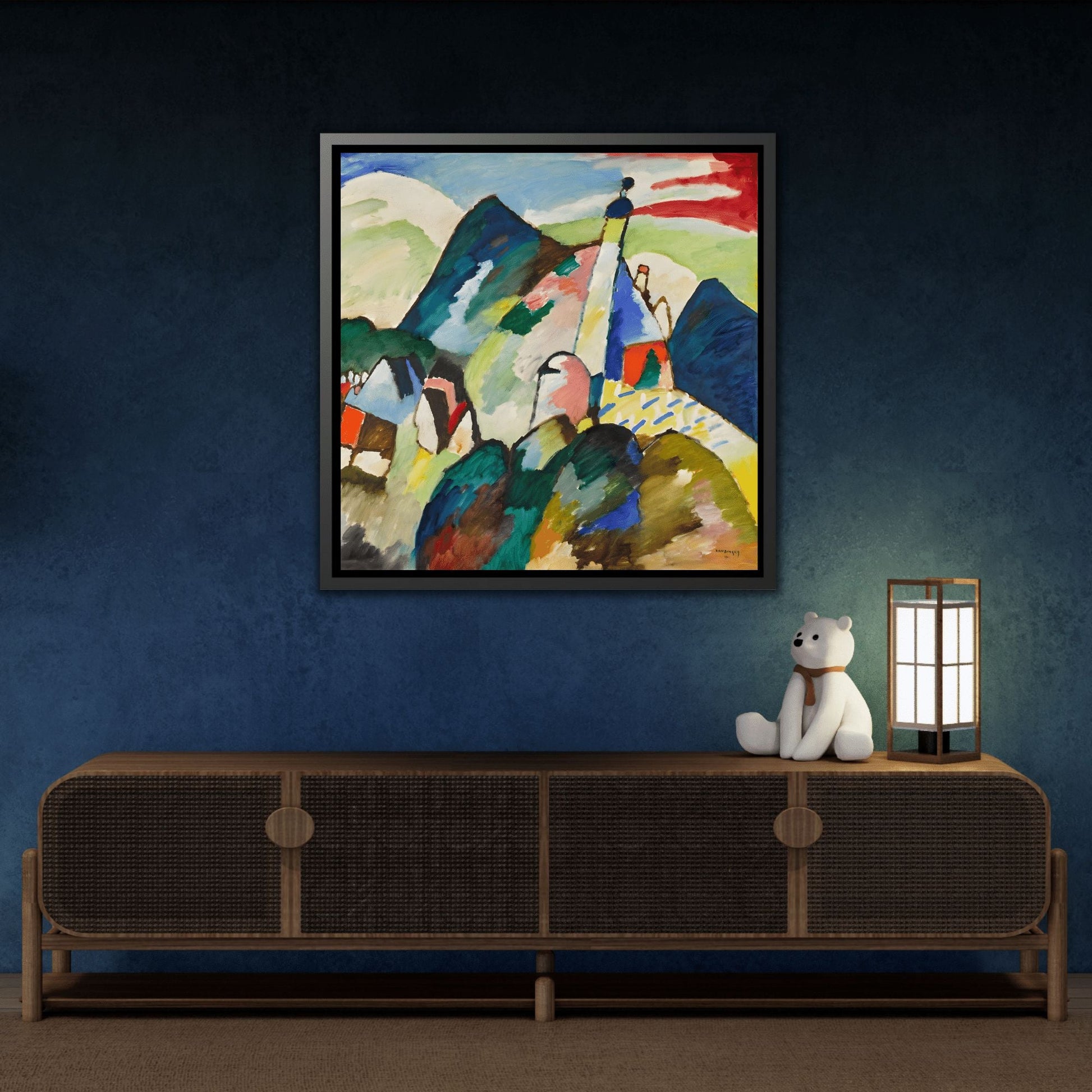 Abstract Kandinsky Murnau with Church Canvas Wall Art Print