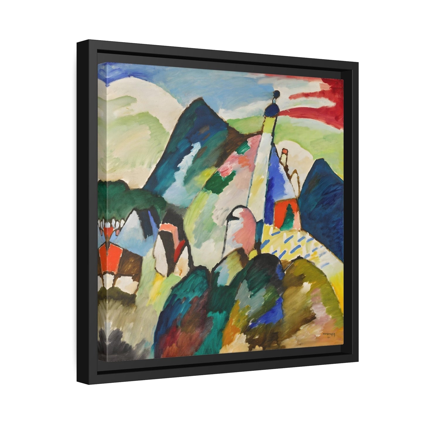 Abstract Kandinsky Murnau with Church Canvas Wall Art Print