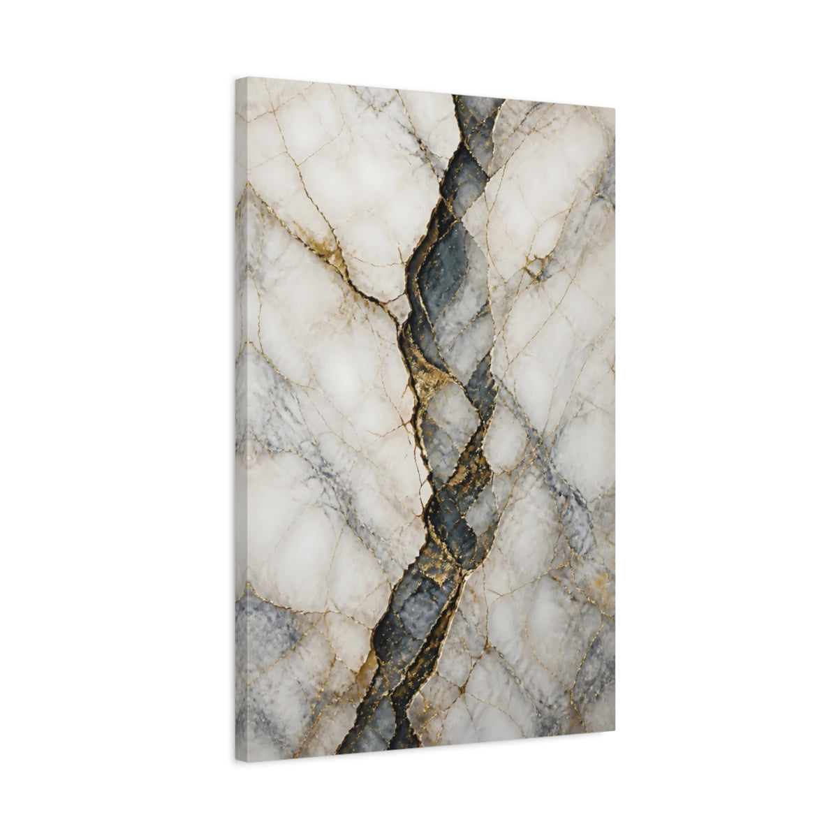 Side Mockup 2. Abstract Kintsugi Art Kintsugi Gold shown as stretched canvas wall art