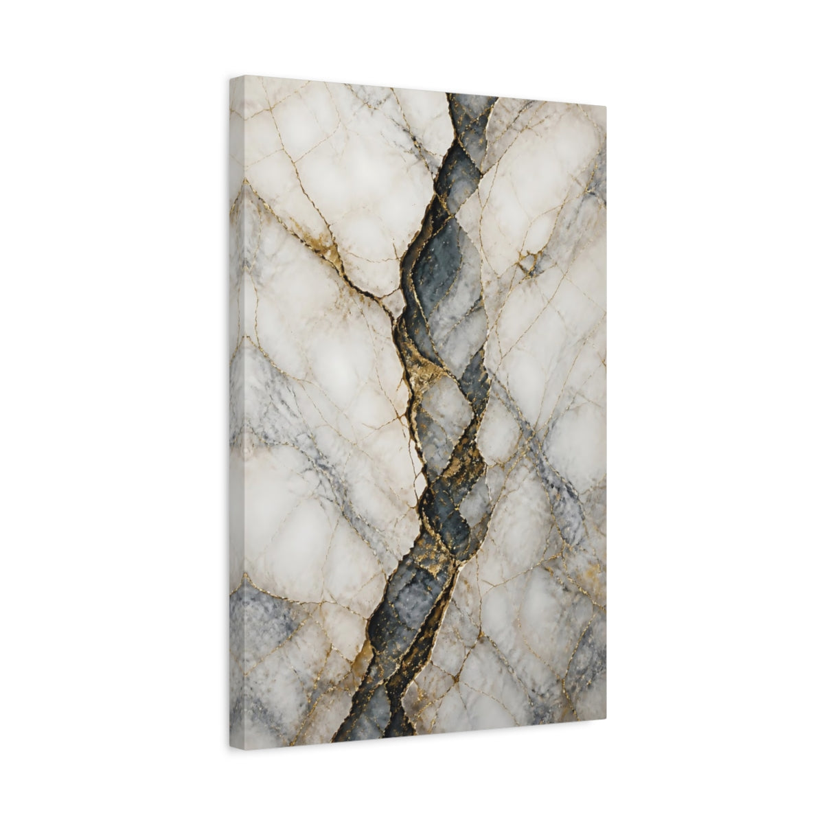 Side Mockup 3. Abstract Kintsugi Art Kintsugi Gold shown as stretched canvas wall art