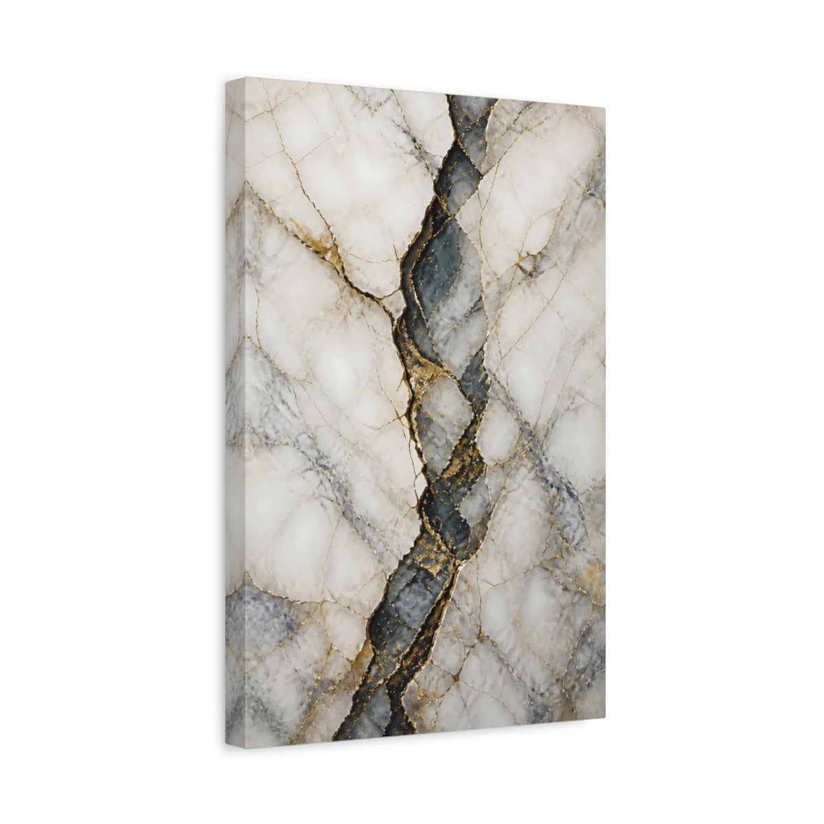 Side Mockup 4. Abstract Kintsugi Art Kintsugi Gold shown as stretched canvas wall art