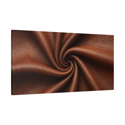 Main Mockup. Abstract Leather Brown Leather shown as stretched canvas wall art