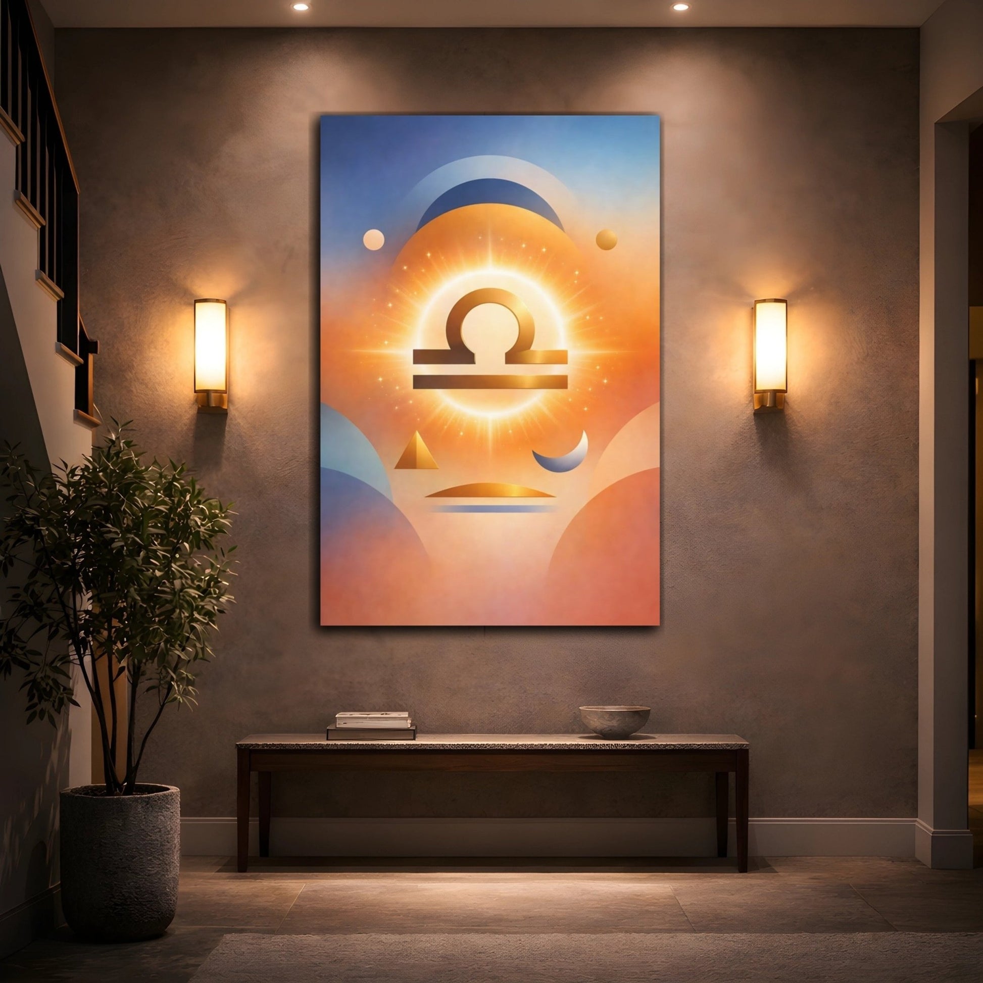 Abstract Libra Symbol Astrology - Canvas Wall Art Print - YesArtYes