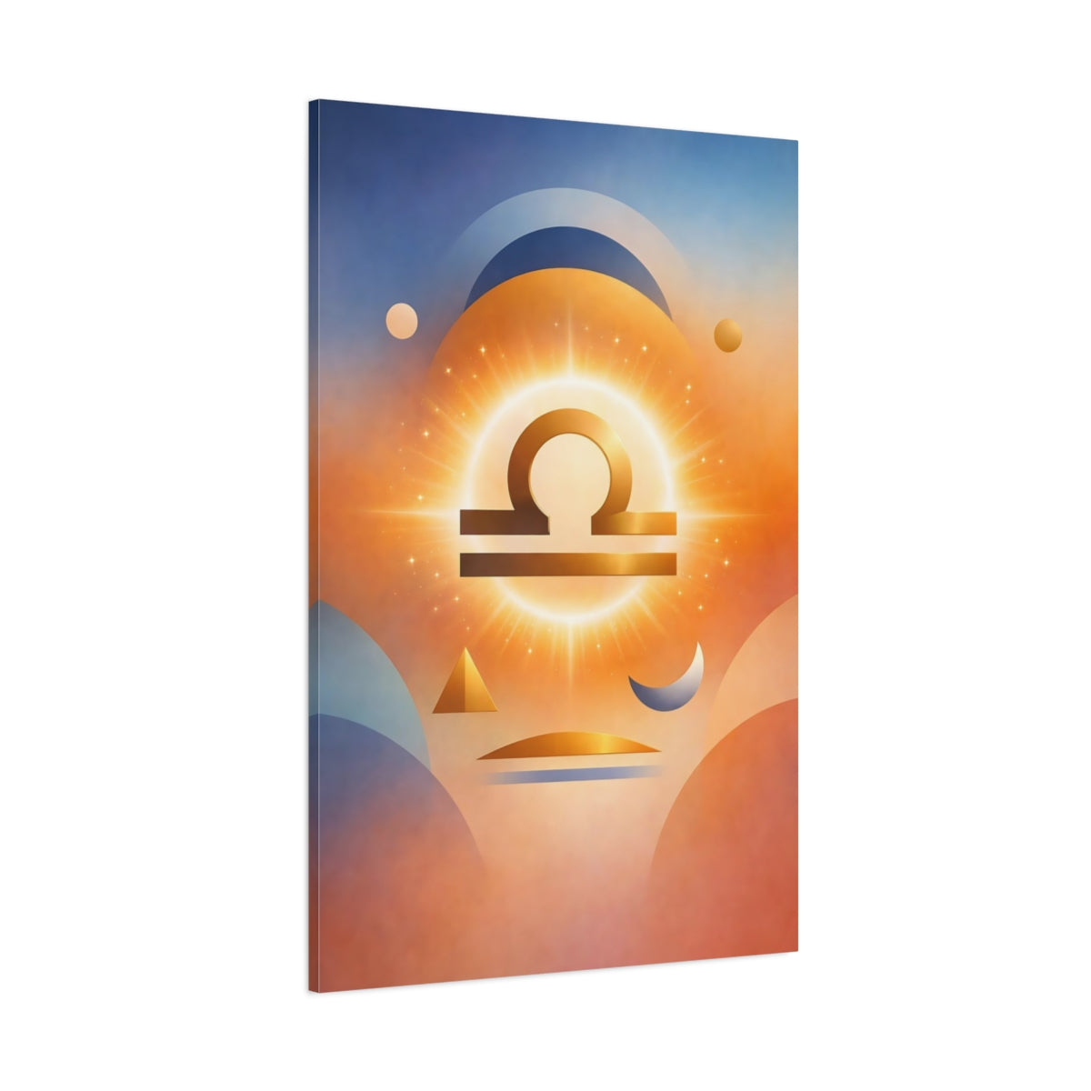 Main Mockup. Abstract Libra Symbol Libra Astrology shown as stretched canvas wall art