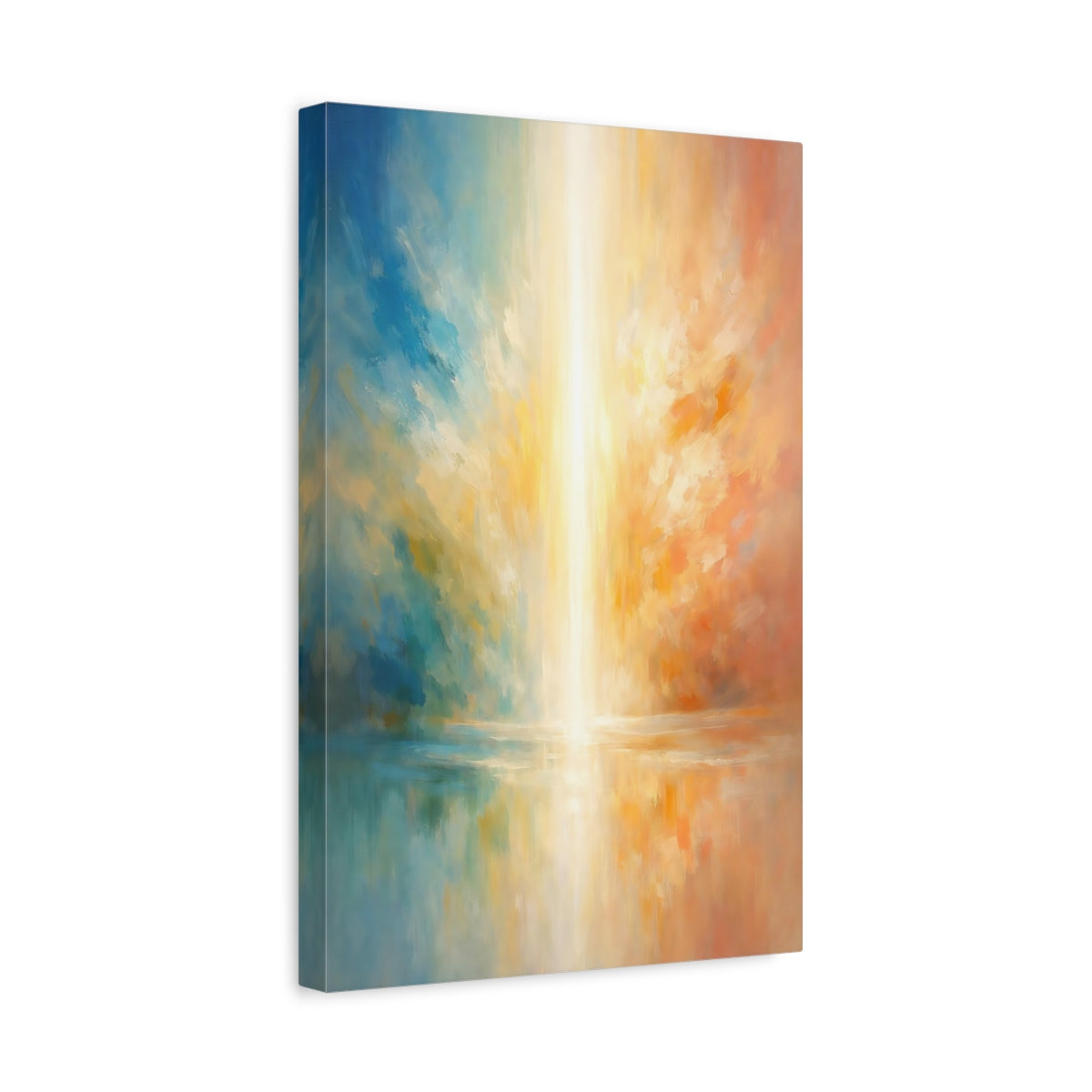 Side Mockup 4. Abstract Light Beam Abstract Light Reflection shown as stretched canvas wall art