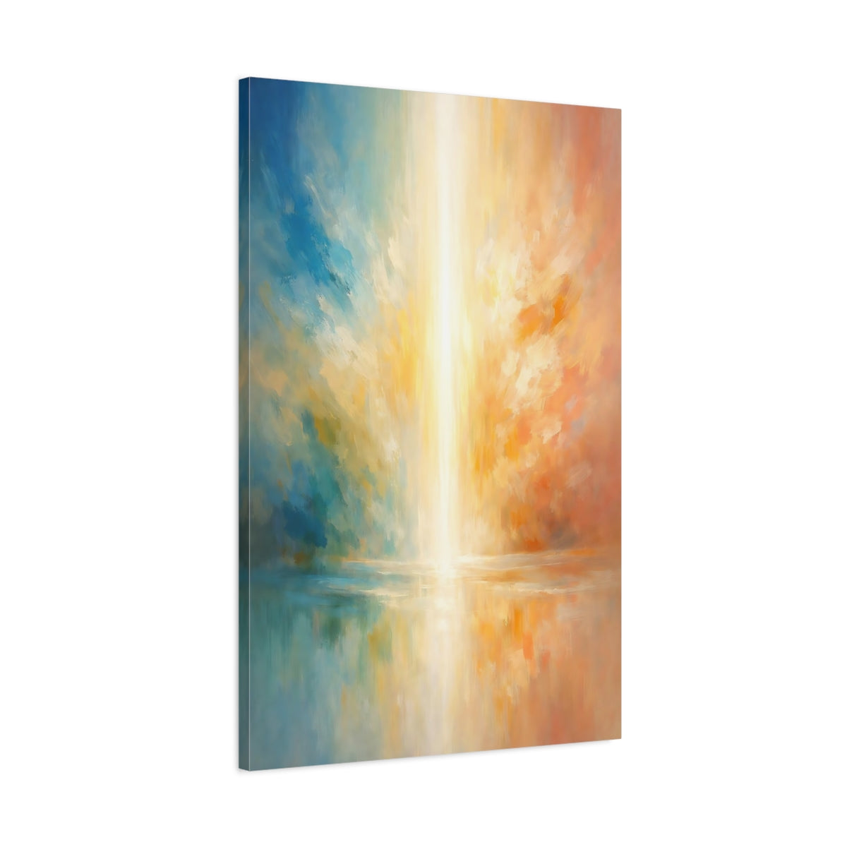 Side Mockup 1. Abstract Light Beam Abstract Light Reflection shown as stretched canvas wall art