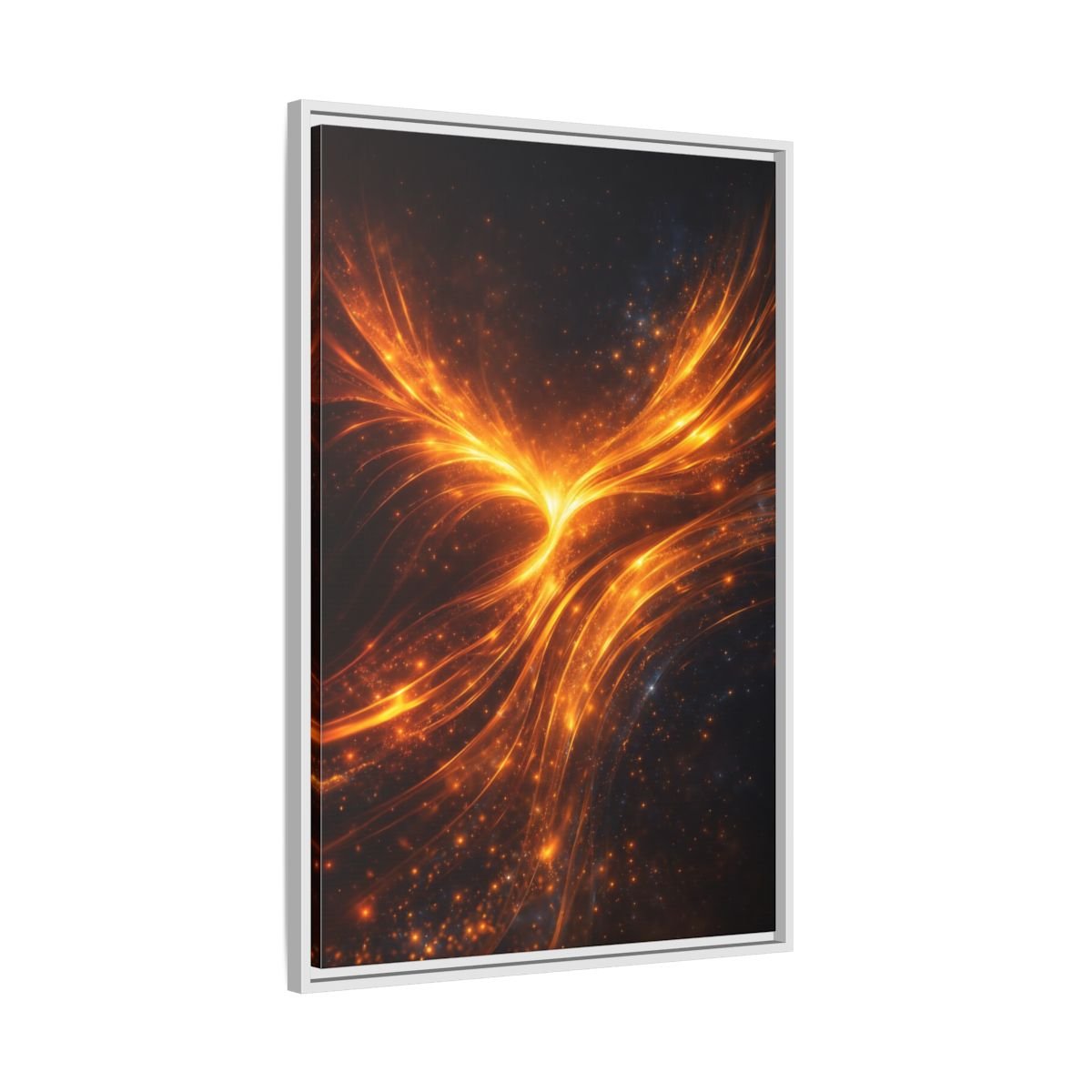 Abstract Light Burst Golden - Framed Canvas Wall Art Print - YesArtYes