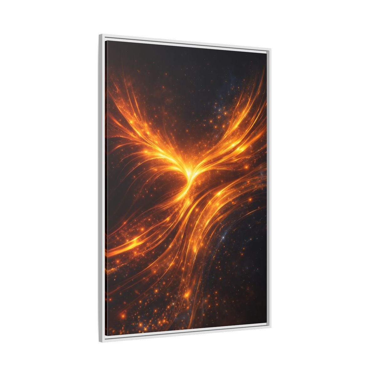 Abstract Light Burst Golden - Framed Canvas Wall Art Print - YesArtYes