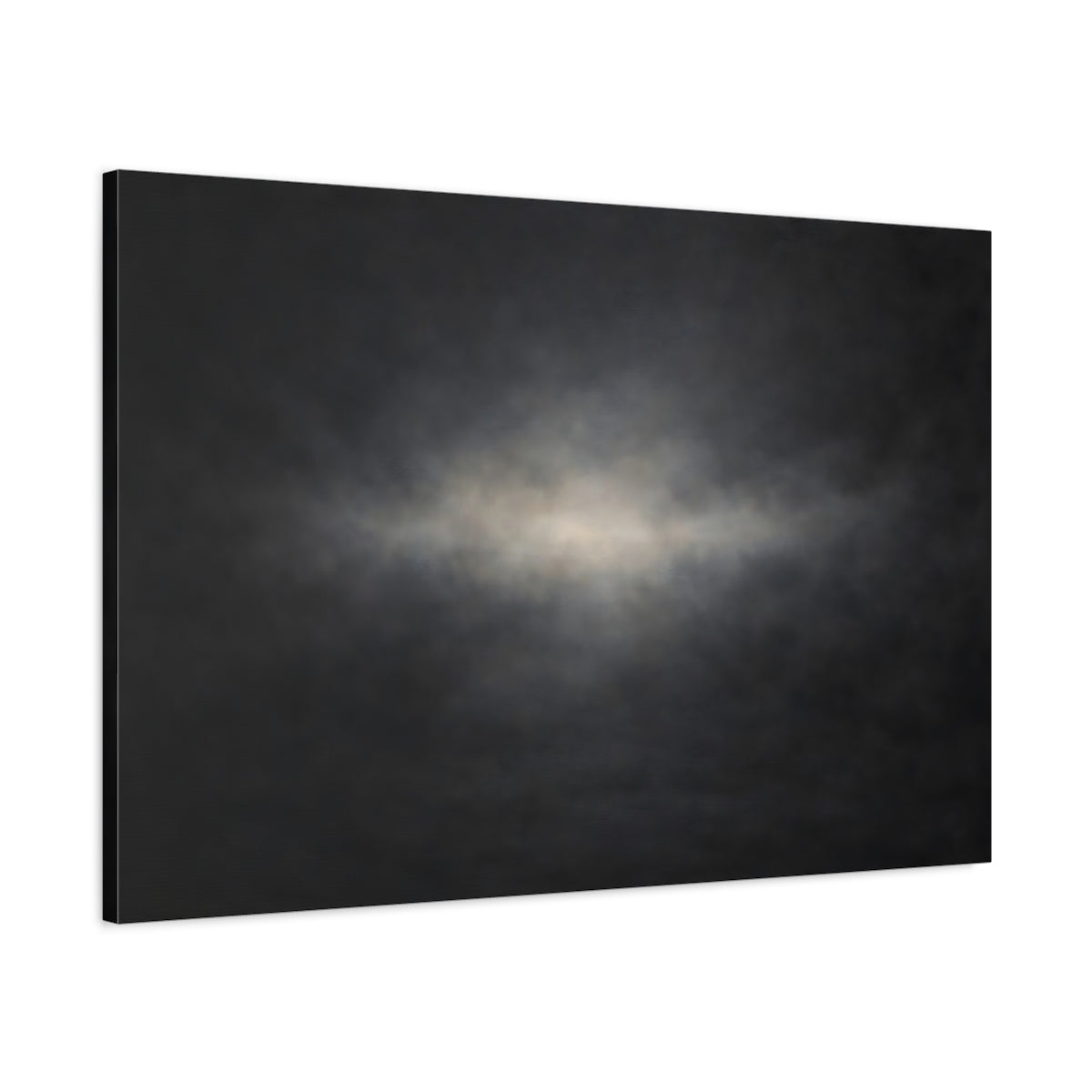 Side Mockup 1. Abstract Light Glow Dark Abstract shown as stretched canvas wall art