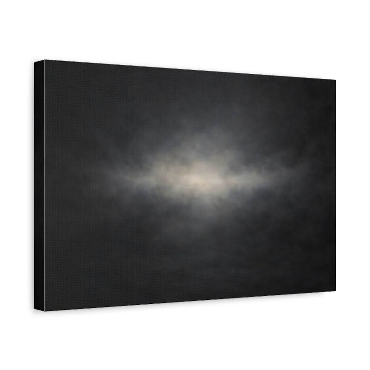 Side Mockup 4. Abstract Light Glow Dark Abstract shown as stretched canvas wall art