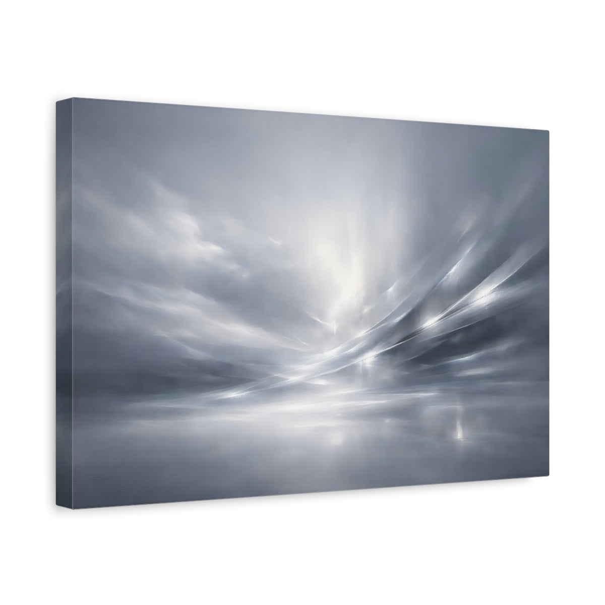 Side Mockup 4. Abstract Abstract Light Monochrome Abstract shown as stretched canvas wall art