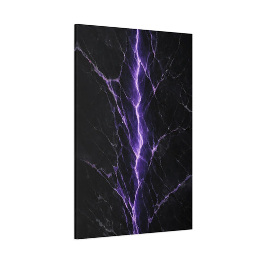 Main Mockup. Abstract Lightning Crack Purple And Black shown as stretched canvas wall art