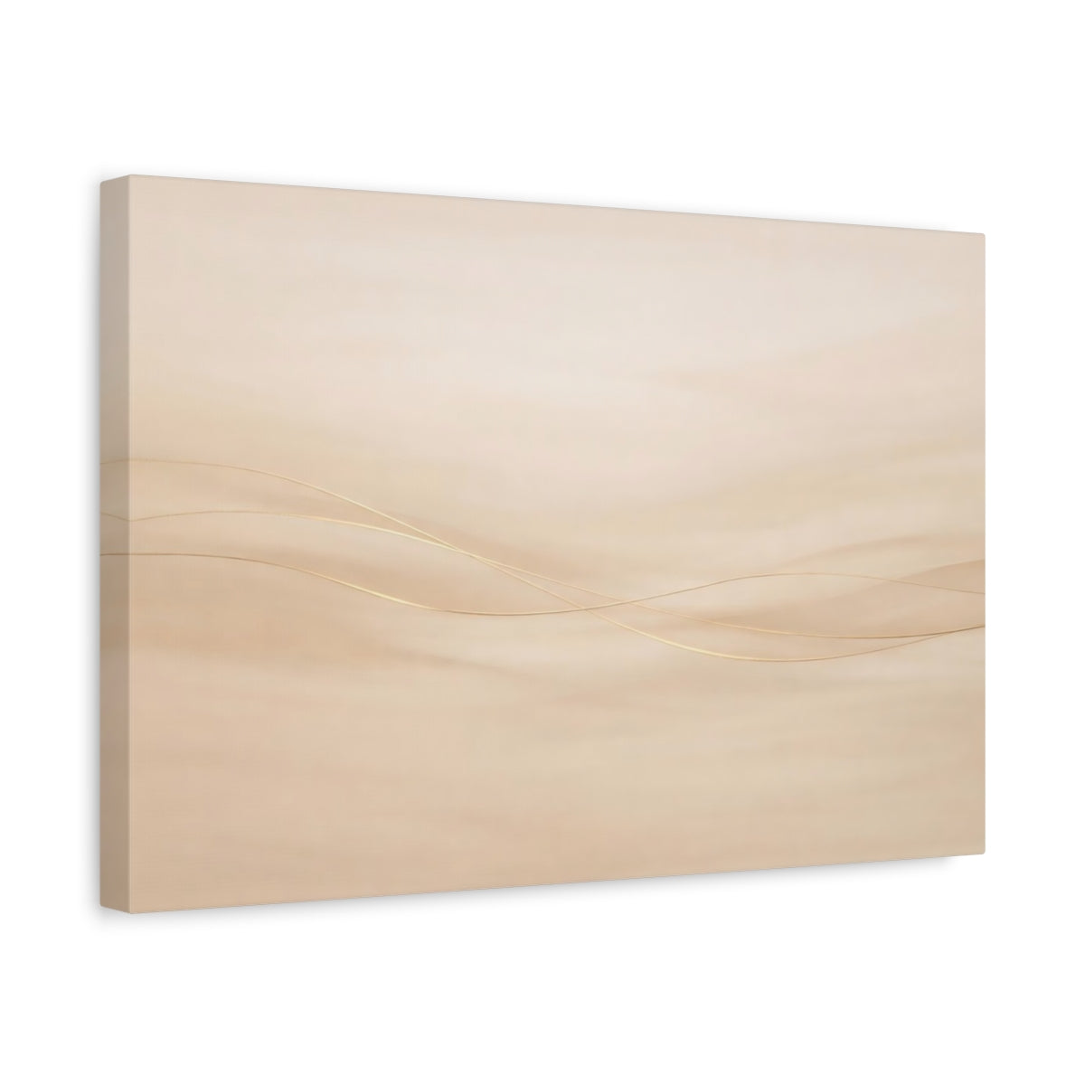 Side Mockup 4. Abstract Abstract Lines Neutral Gold Abstract shown as stretched canvas wall art