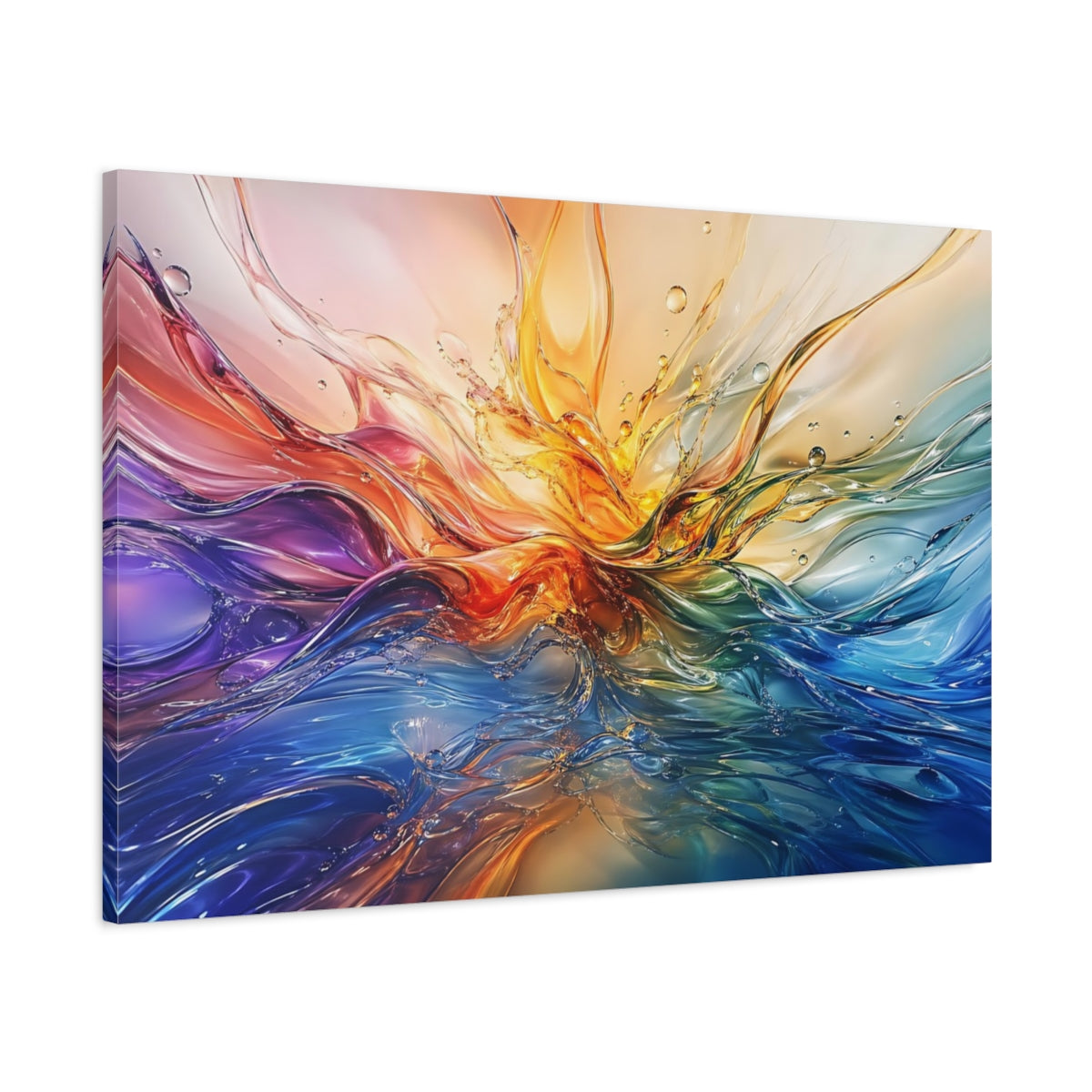 Main Mockup. Abstract Liquid Abstract Colorful Abstract shown as stretched canvas wall art