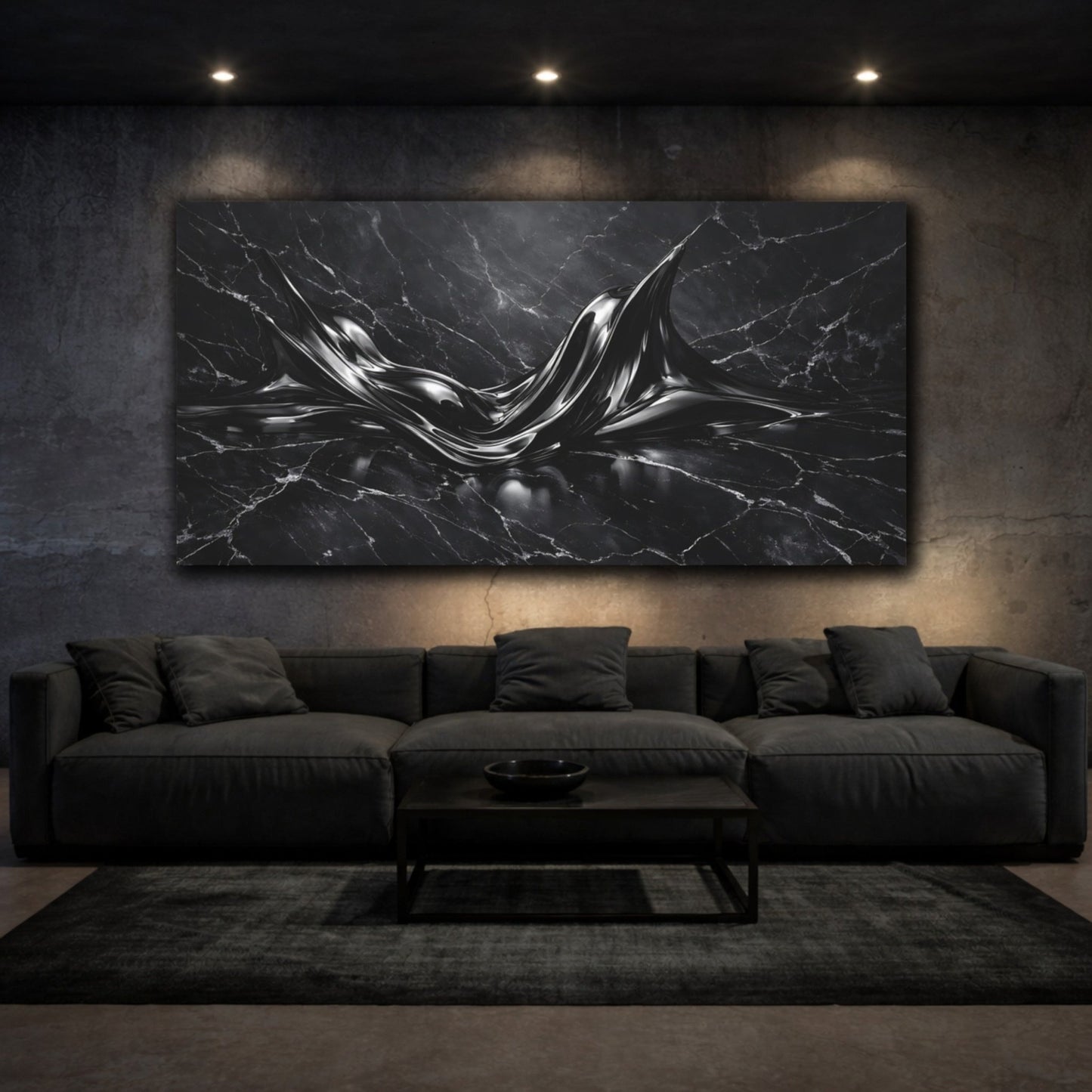 Abstract Liquid Dark - Canvas Wall Art Print - YesArtYes