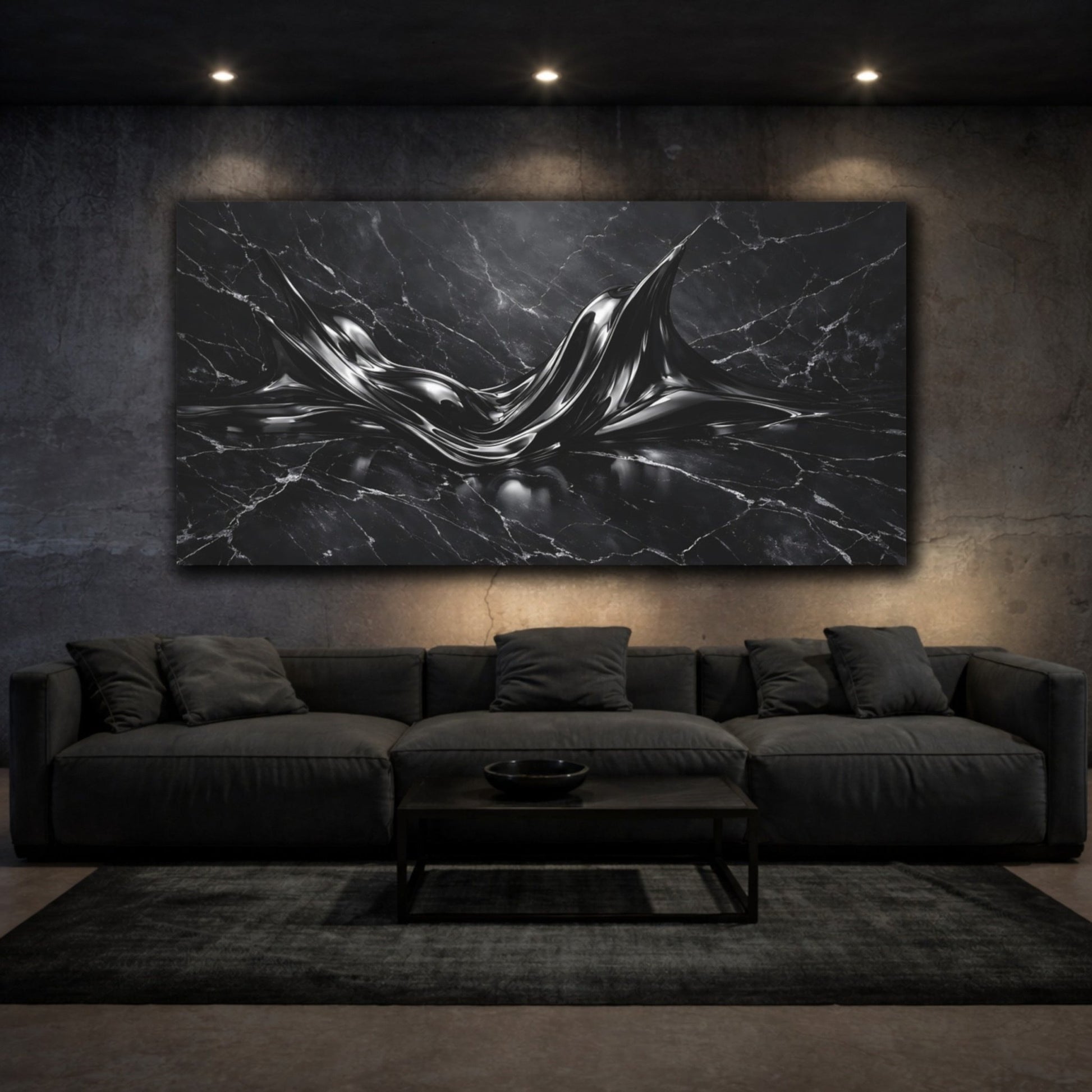 Abstract Liquid Dark - Canvas Wall Art Print - YesArtYes