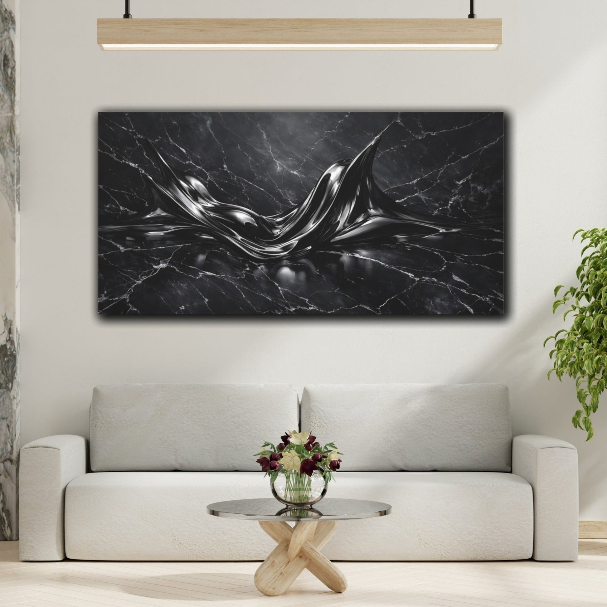 Abstract Liquid Dark - Canvas Wall Art Print - YesArtYes