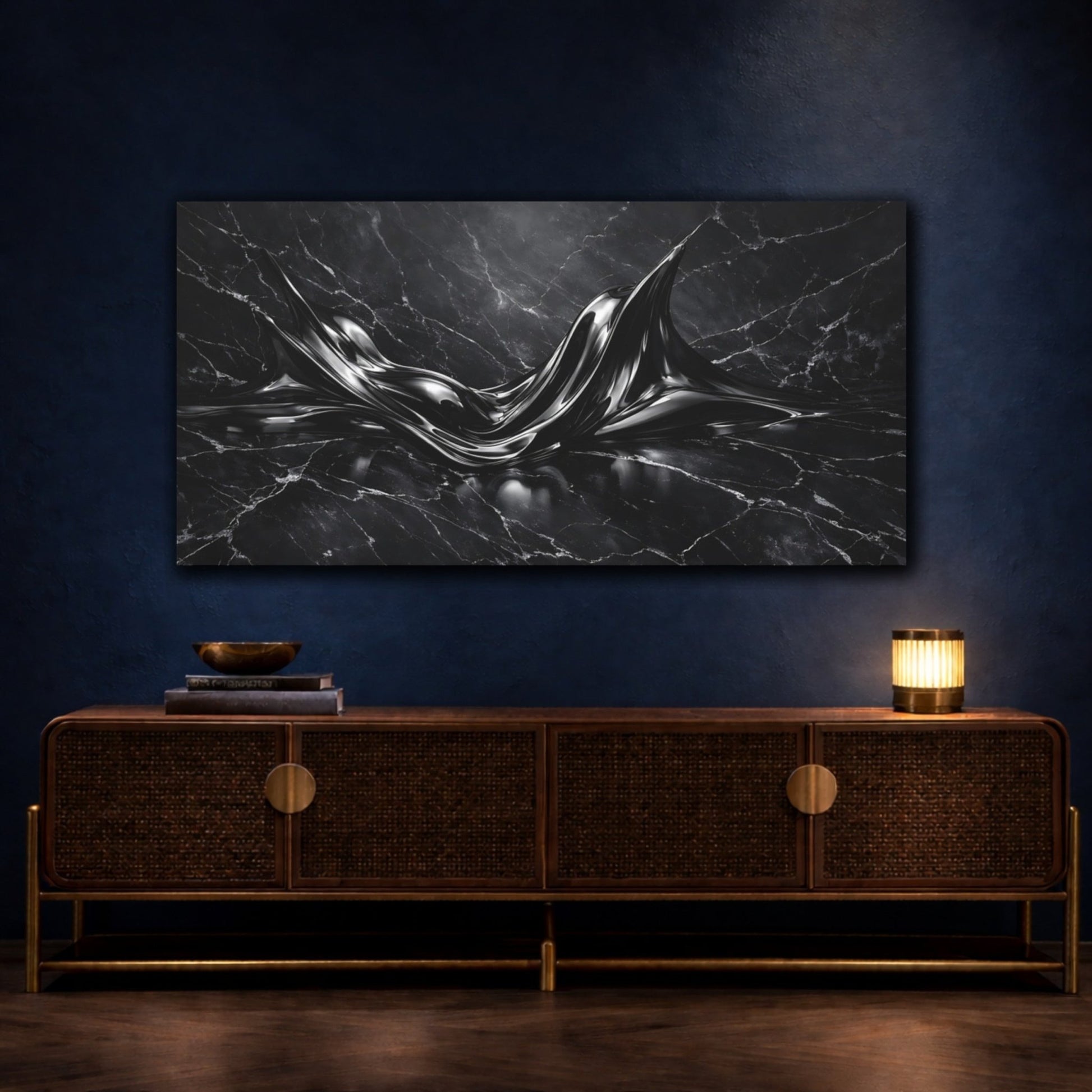 Abstract Liquid Dark - Canvas Wall Art Print - YesArtYes