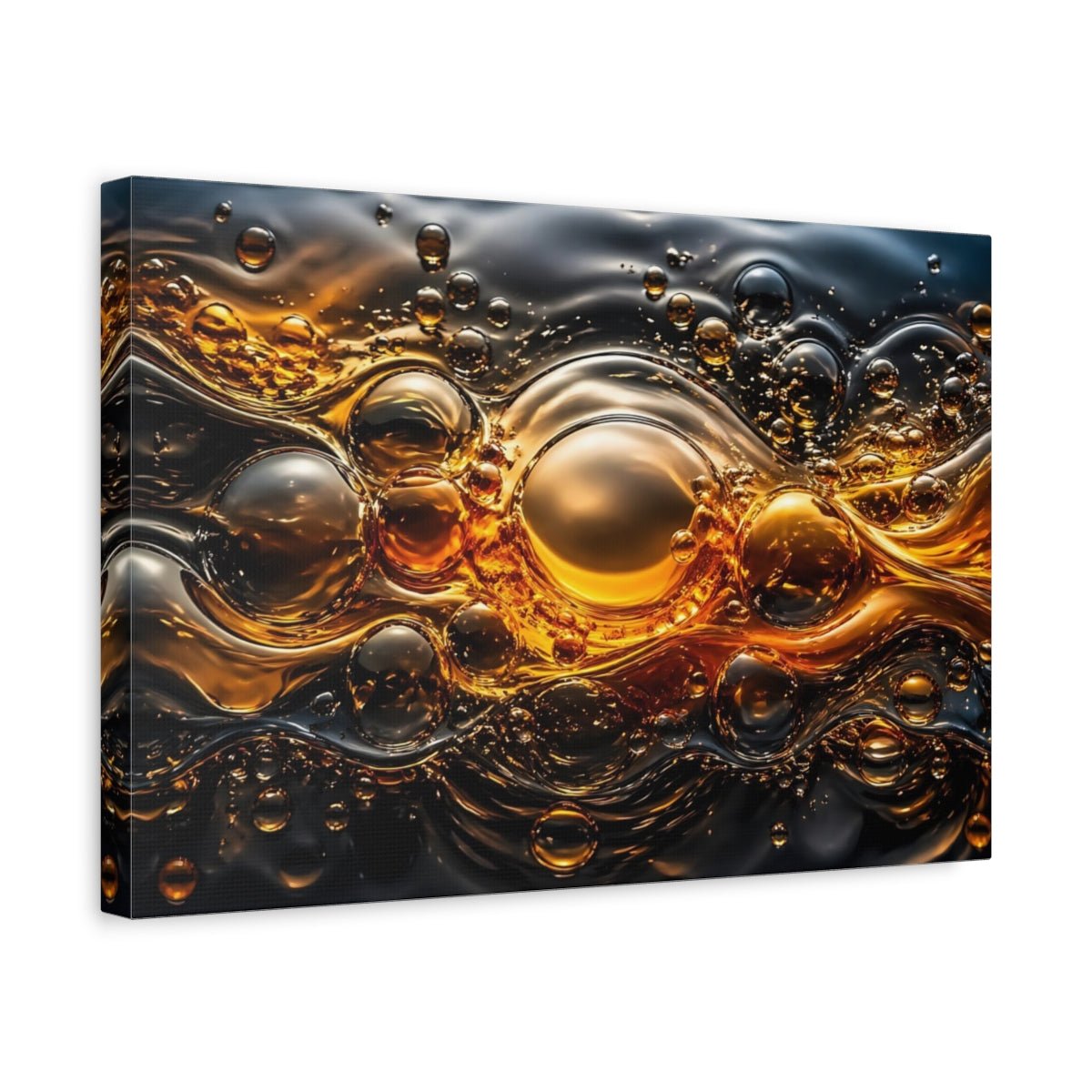 Abstract Liquid Gold Golden Canvas Print – Living Room, Above Sofa - YesArtYes