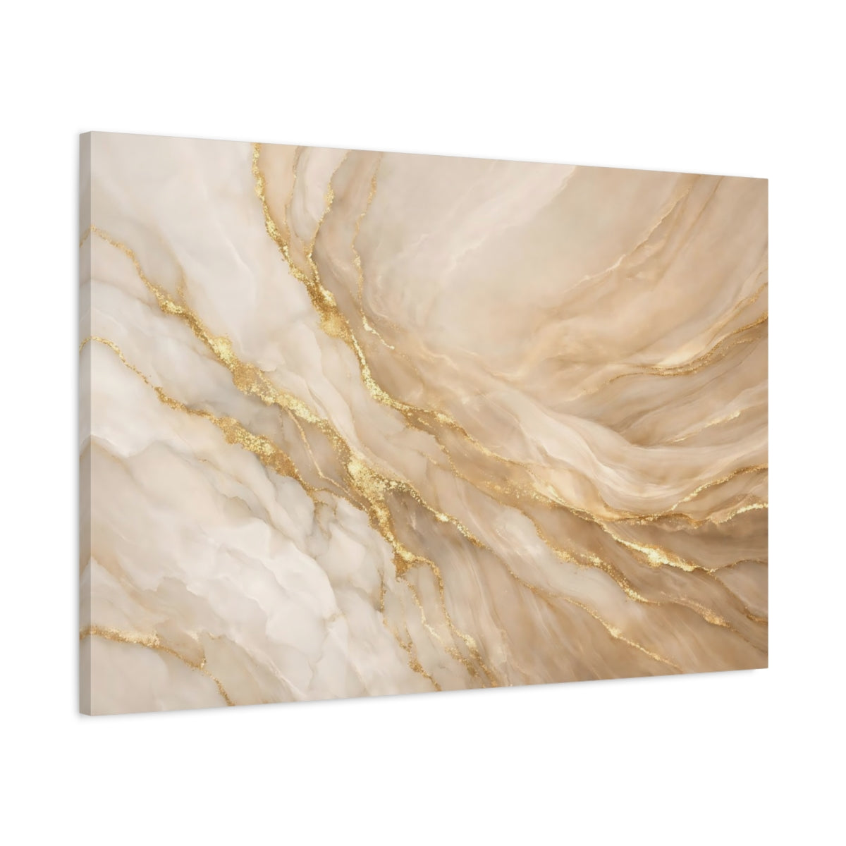 Side Mockup 1. Abstract Marble Texture Gold Marble Abstract shown as stretched canvas wall art