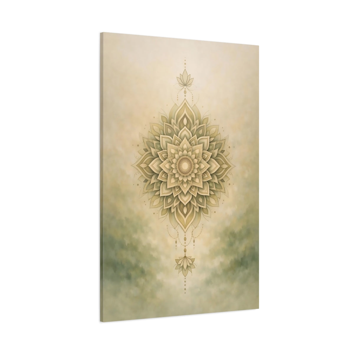 Main Mockup. Abstract Mandala Neutral Mandala shown as stretched canvas wall art