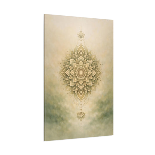 Main Mockup. Abstract Mandala Neutral Mandala shown as stretched canvas wall art