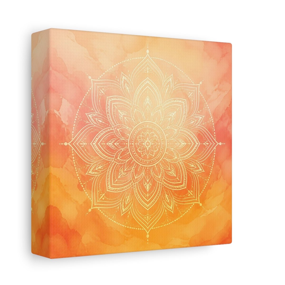 Abstract Mandala Orange Canvas Print Wall Art – Living Room Decor, Above Console Table - YesArtYes