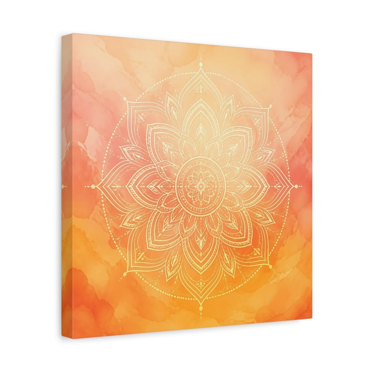 Abstract Mandala Orange Canvas Print Wall Art – Living Room Decor, Above Console Table - YesArtYes